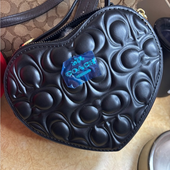 Coach Handbags - Coach Embossed Black Heart Mini Bag